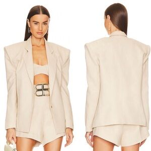 Bronx & Banco Cream Single Button Cotton Blazer New Size Medium